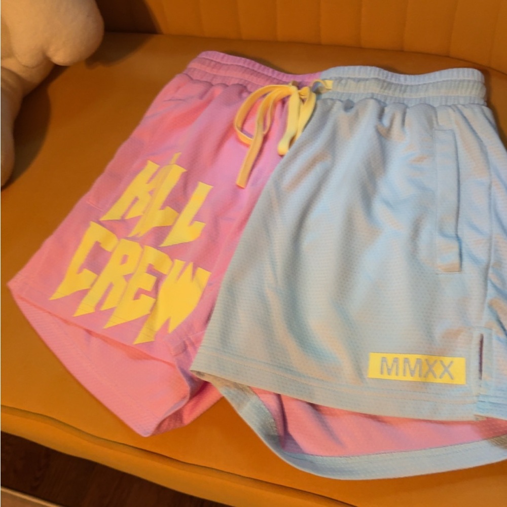Kill Crew Pink and Blue Athletic Shorts